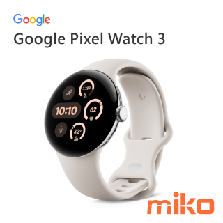 Google Pixel Watch 3_41公釐  金屬銀鋁製錶殼 陶瓷米運動錶帶